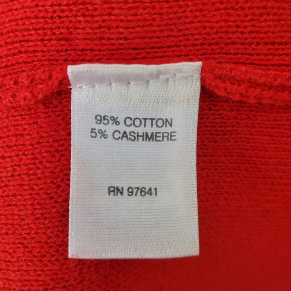 J Jill Red Boxy Cotton Cashmere Sweater Jumper XL Minimalist Modern Holiday Cozy - Picture 5 of 10